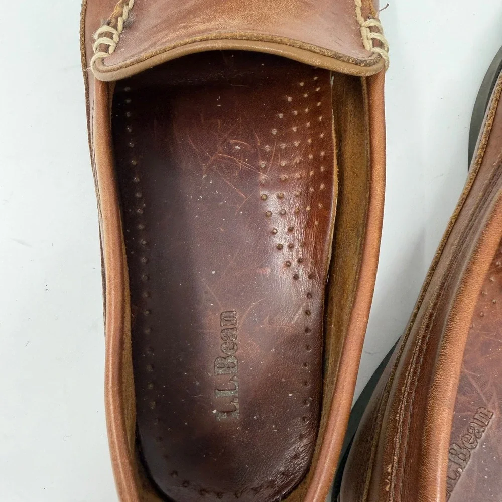 LL Bean Classic Venetian Loafer Moccasin Brown Leather Mens Size 9